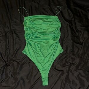 Green Ruched Bodysuit